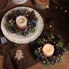 1PC Christmas Tabletop Decor Candle Ring Mini Wreath Candle Wreath Dining Table Decoration