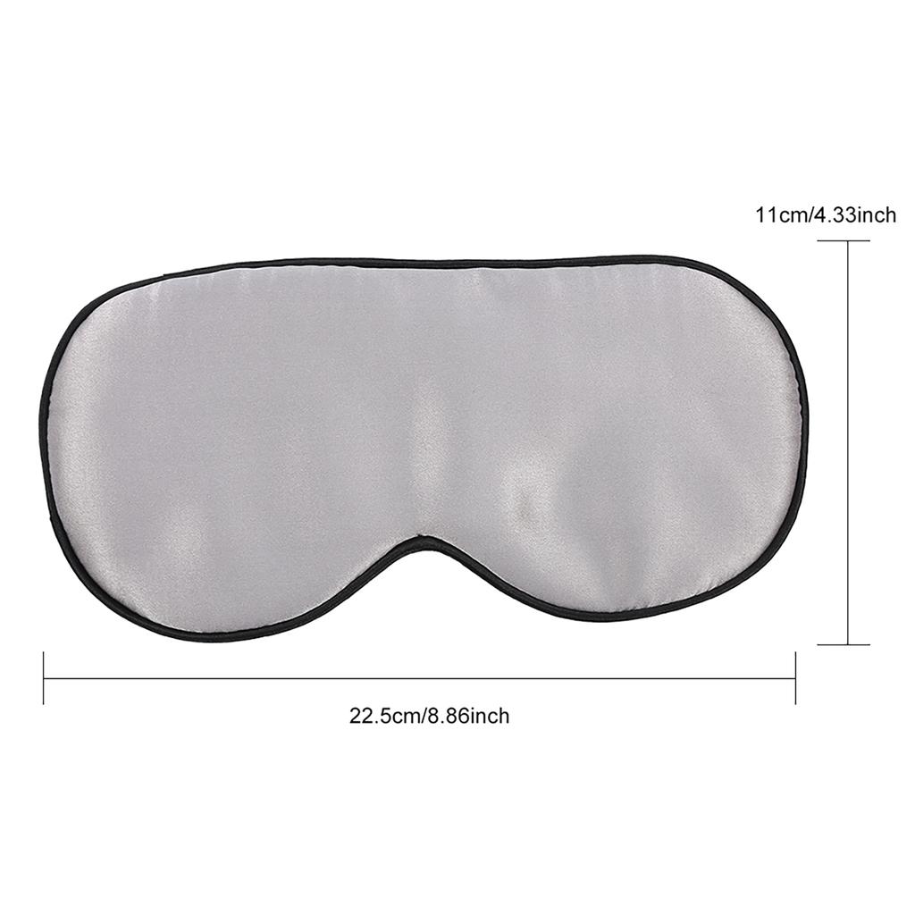 Natural Silk Sleeping Eye Mask Men Women Breathable Nap Sleep Shade Mask Silver Grey