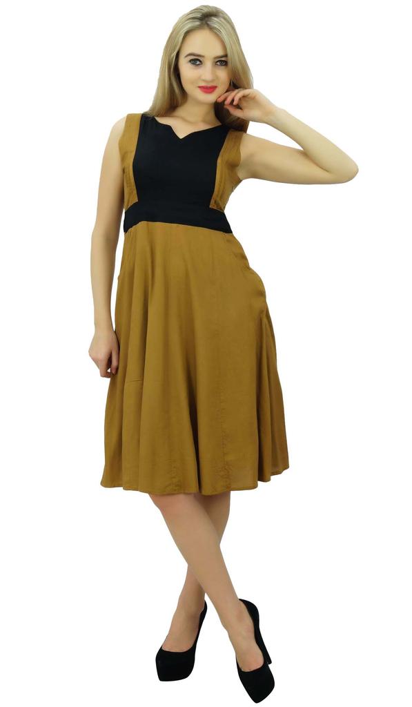 Bimba Women's Rayon Casual Shift Dress Sleeveless Summer Dresses