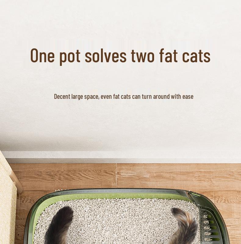 Extra Large High-Sided Cat Litter Box - Anti-Splash, Thickened Design