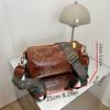 Vintage Chic Embossed Faux Leather Crossbody Bag ,Durable Polyester Lining, and Timeless Design for Everyday Use