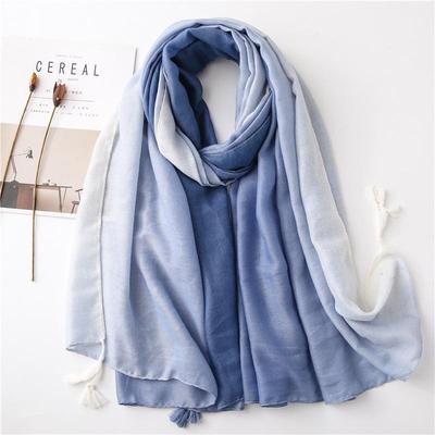 Summer Women's European & American Style Geometric Cotton Tassel Scarf - Sun Protection Shawl
