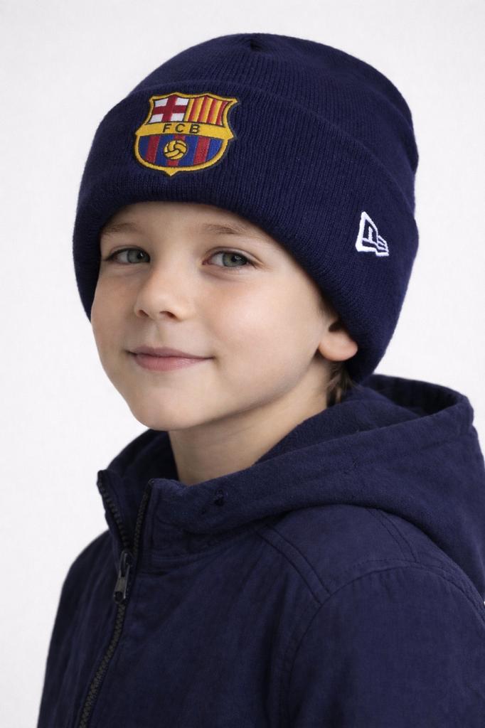 FC Barcelona X New Era Junior Winter Hat 60846894 Navy Blue OSFY