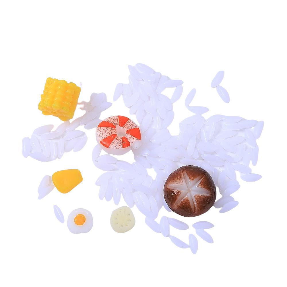 DIY Resin Play Food Accessories: Corn, Shrimp, Cream Glue, Hair Clip Figurines