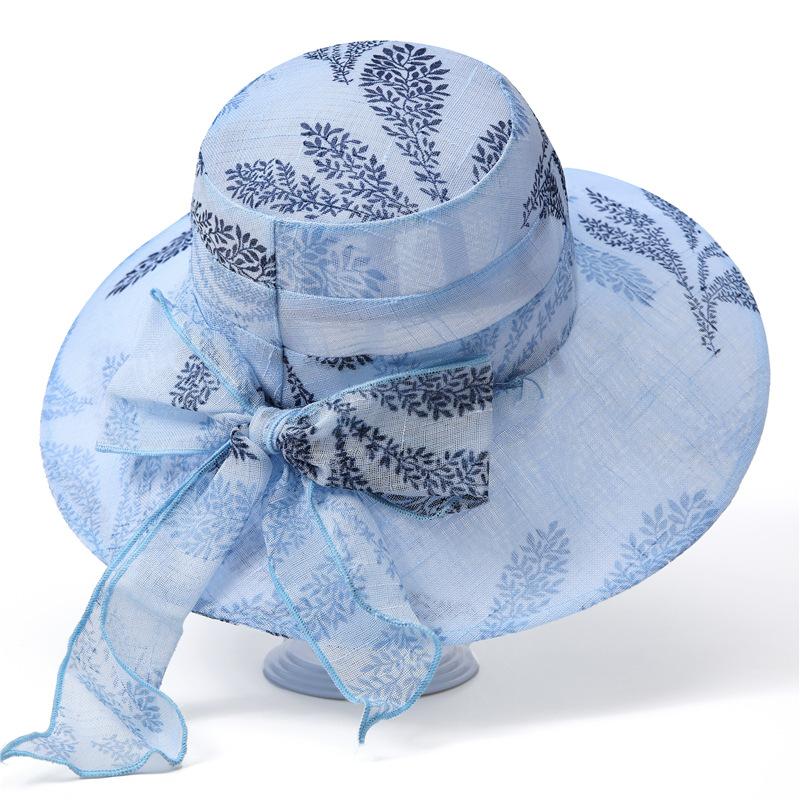 

Элегантная шляпа-ведро с декоративным бантом, стильная рыбацкая шляпа, большие карнизные солнцезащитные шляпы для женщин M（56-58cm）