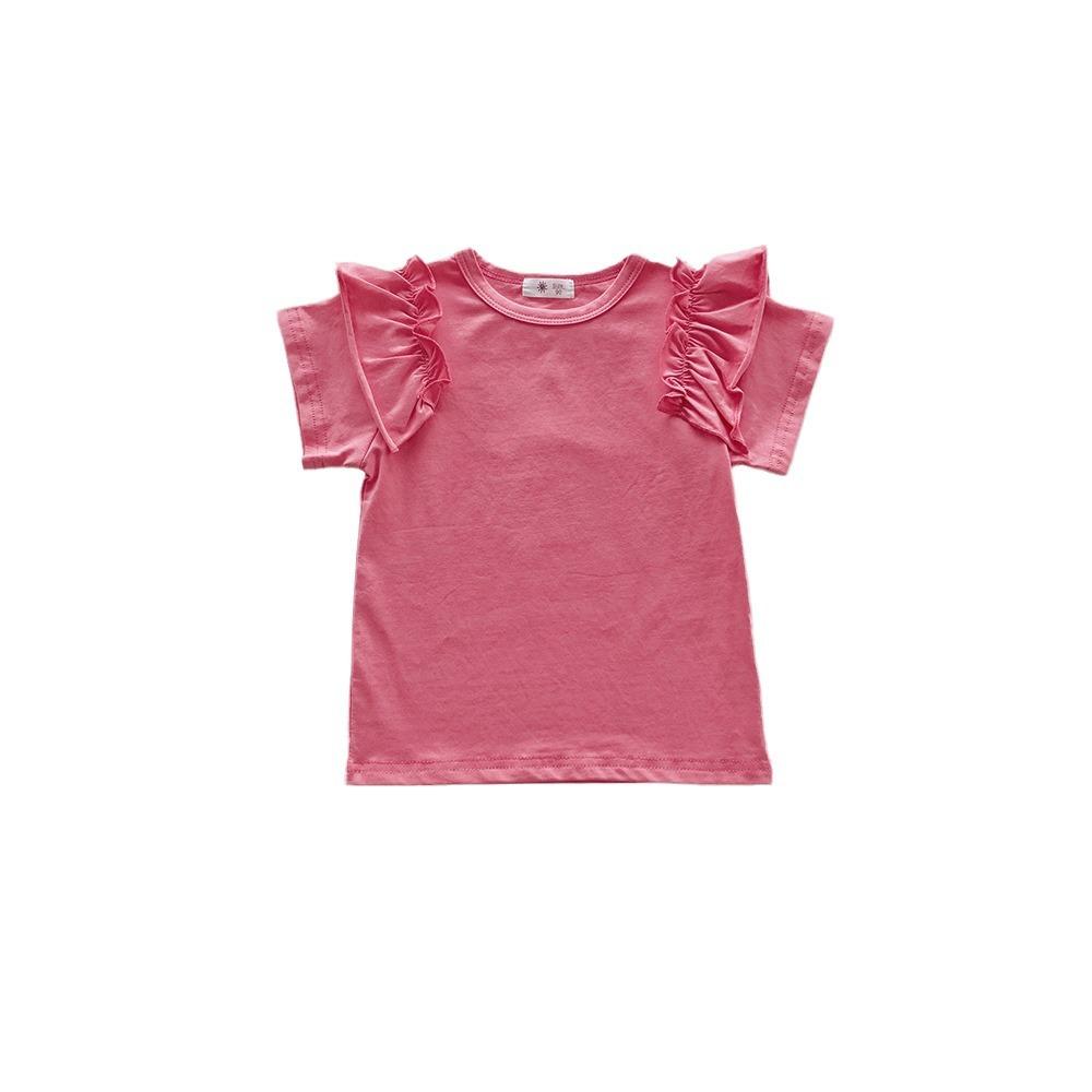 Girls' Casual Short-sleeved T-shirt - Spring/Autumn Children's Cute Top