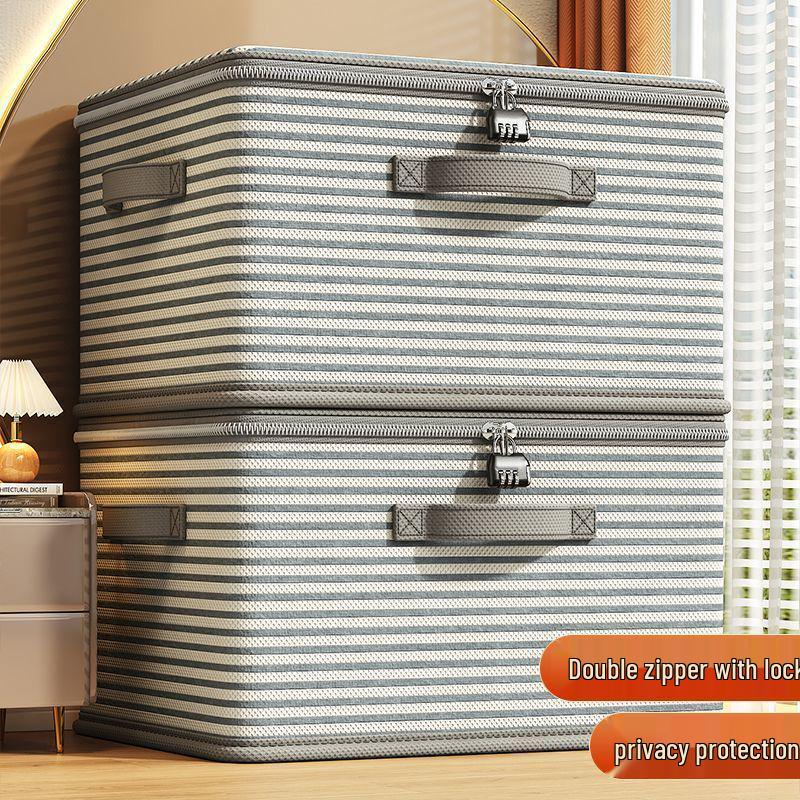 Large Foldable Zippered Storage Box for Clothes