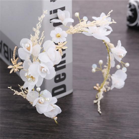 Fashion Flower Pearl Hair Band Hoop Bride Headwear Wedding Dress Accessories