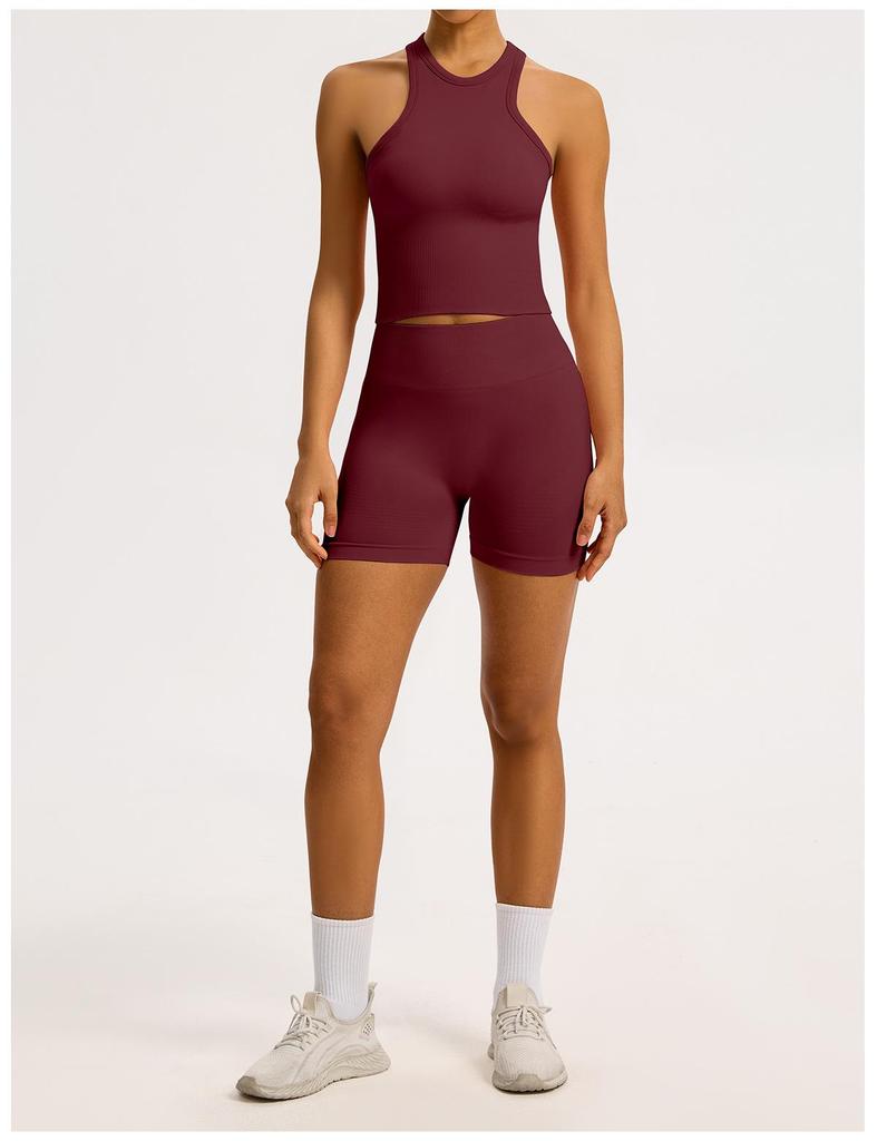 Women’s Seamless Racerback Yoga Tank Top – Belly Covering Fitness Sports Apparel