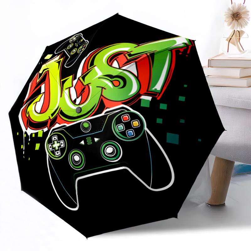 Video Game Controllers Outdoor Automatic Umbrella Retractable Design with 8-Rib Durability Lightweight Perfect Gift for Friends Family