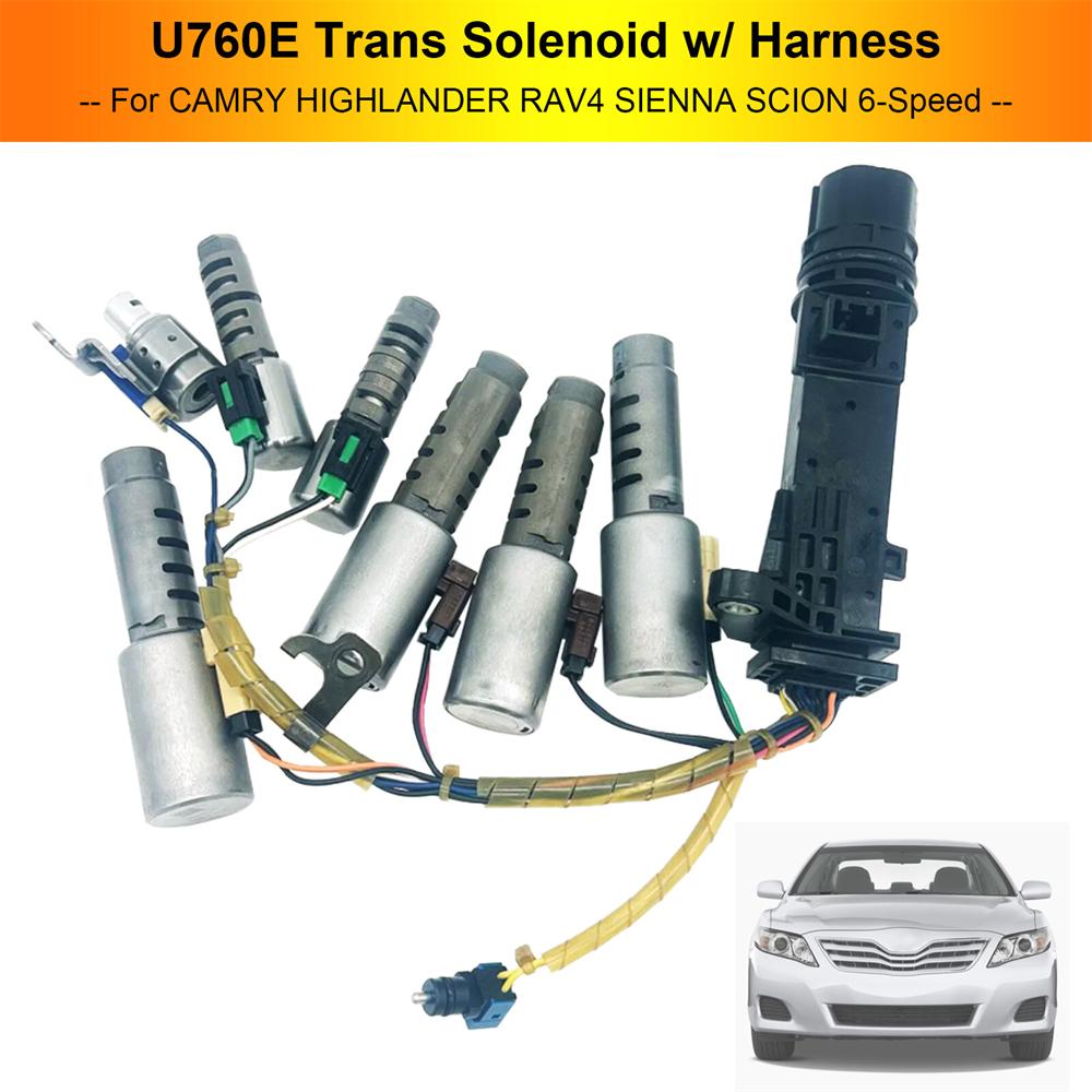 U760E Trans Solenoid w/ Harness For CAMRY HIGHLANDER RAV4 SIENNA SCION 6-Speed U