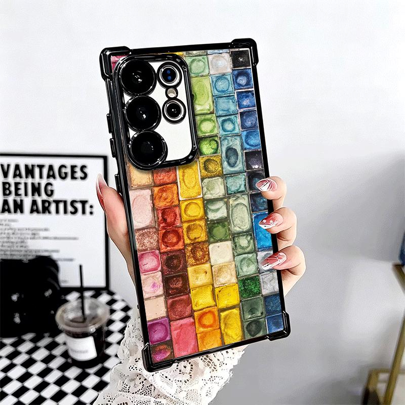 Watercolors Set Paint Palette Soft Phone Case For Samsung Galaxy S26 Ultra S25 Edge S24 FE S23 Plus S22 S21 + S20 Plating Anti-F