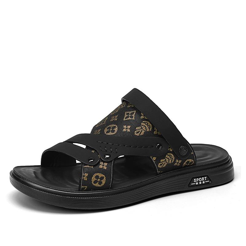 Sandals Men's Summer Non-slip Thick-soled Beach Shoes Soft-soled Father Wear Breathable Dual-purpose Vietnamese Cold Slippers Have No Taste