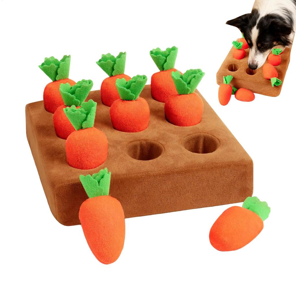 Dog Snuffle Mat Carrot Snuffle Mat for Dogs Cats Puzzle Toy with 9 Carrots for Small Medium Large Interactive Pet Stress Relief