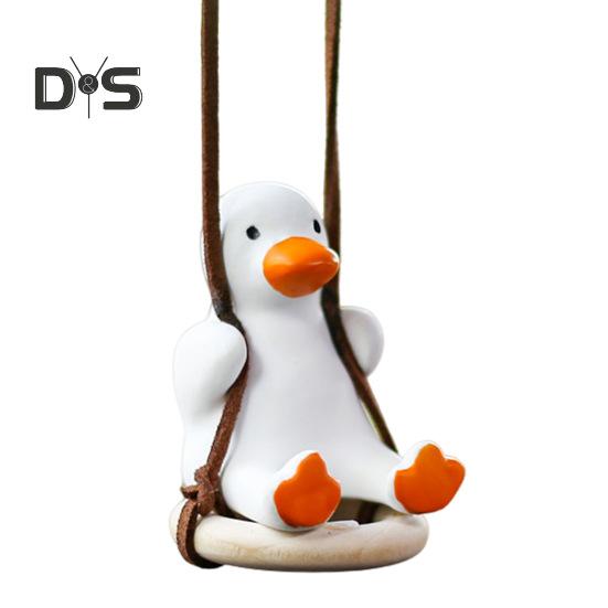 

Качающаяся утка, подвесное украшение для автомобиля, домашний офис, зеркало заднего вида автомобиля, мультяшная утка, подвесное украшение в виде животного, подарок на день рождения, Рождество H