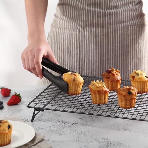 Non-Stick Baking Cooling Rack, Efficient, Non-Stick Cookware, Baking Rack, Baking Supplies, Cookies, Bread, Donuts (Black)
