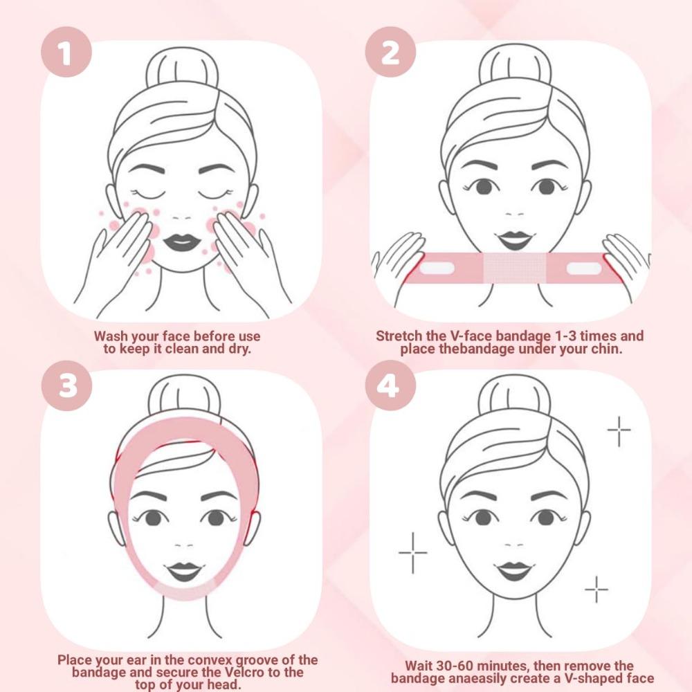 V-shaped lifting mask, chin strap for sleep, women's V-shaped lifting mask, facial slimming exerciser, pink (1 piece)