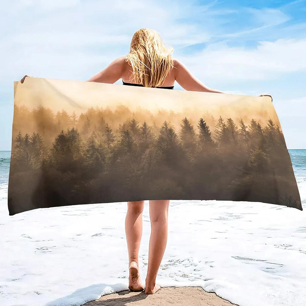 Mystery Forest Beach Towel Tree Bath Towel Bathroom Travel Sport Kitchen Hand Towels Microfiber Shower Quick Dry Swimming Cover