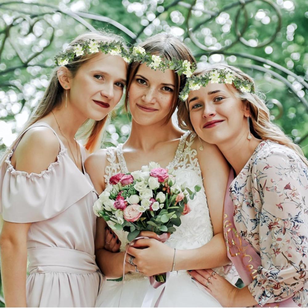 Hot Selling New Women Bohemian Brides Wedding Party Garlands Fairy Photo Shoot Headwear Flower Hair Band Headband