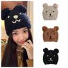Bear Ears Little Bear Hat Fluffy Winter Plush Hat Cute Knitted Cap  Streetwear