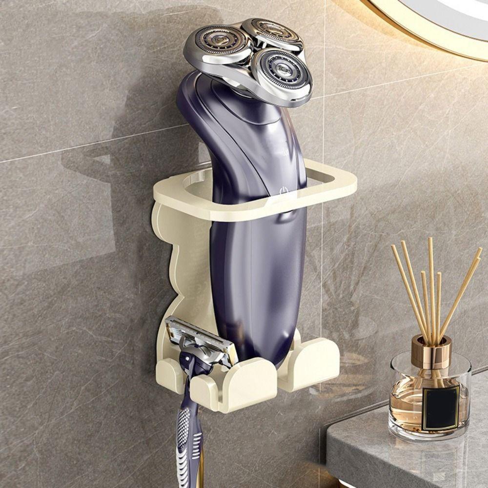 2PCS Wall Mounted Razor Holder Carbon Steel Electric Toothbrush Holder  for Bathroom