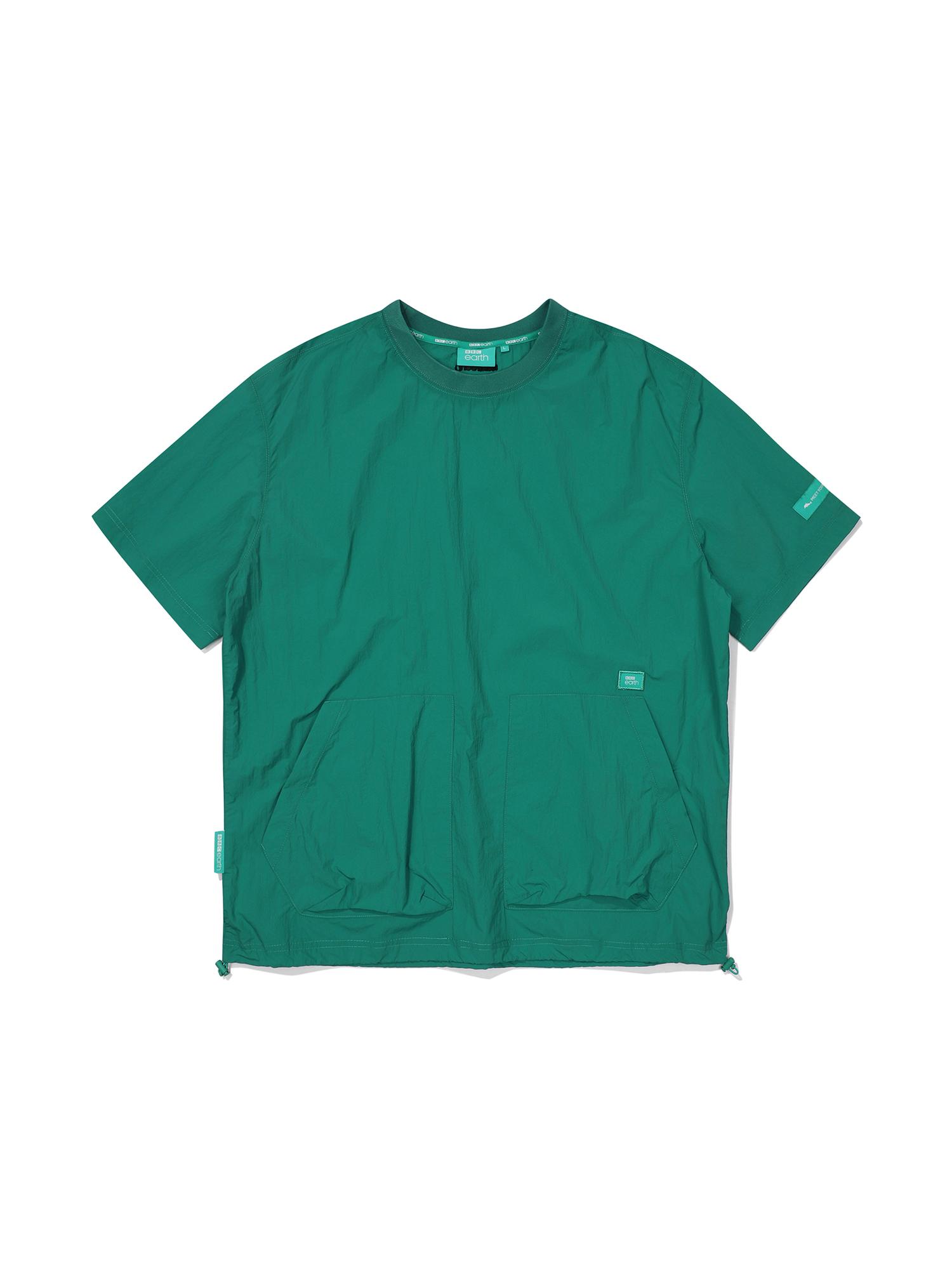 Bbc Earth 3D Pocket Woven Short Sleeve Sweatshirt_Teal Green Gr/095