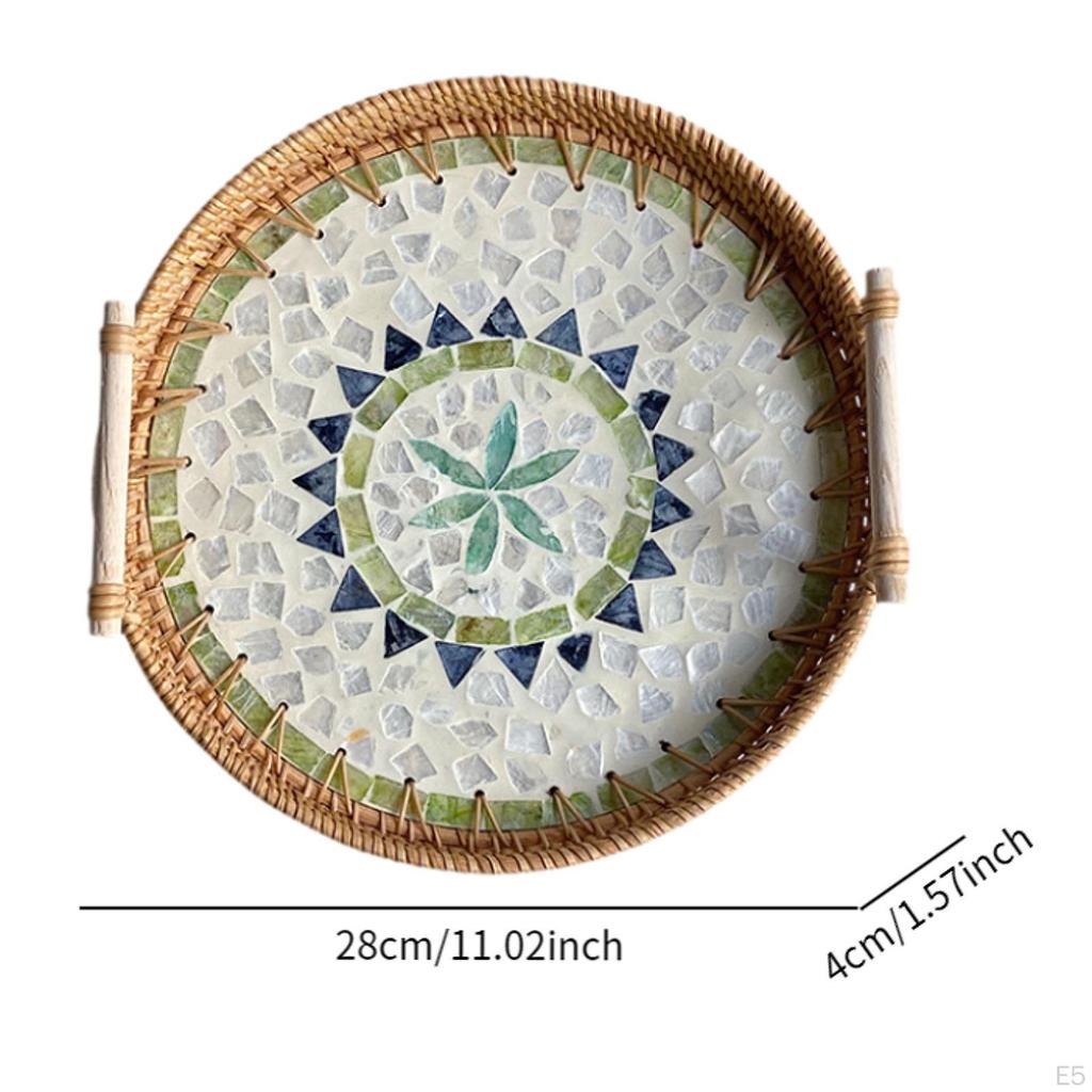 Elegant Rattan Serving Tray Set for Home Decor