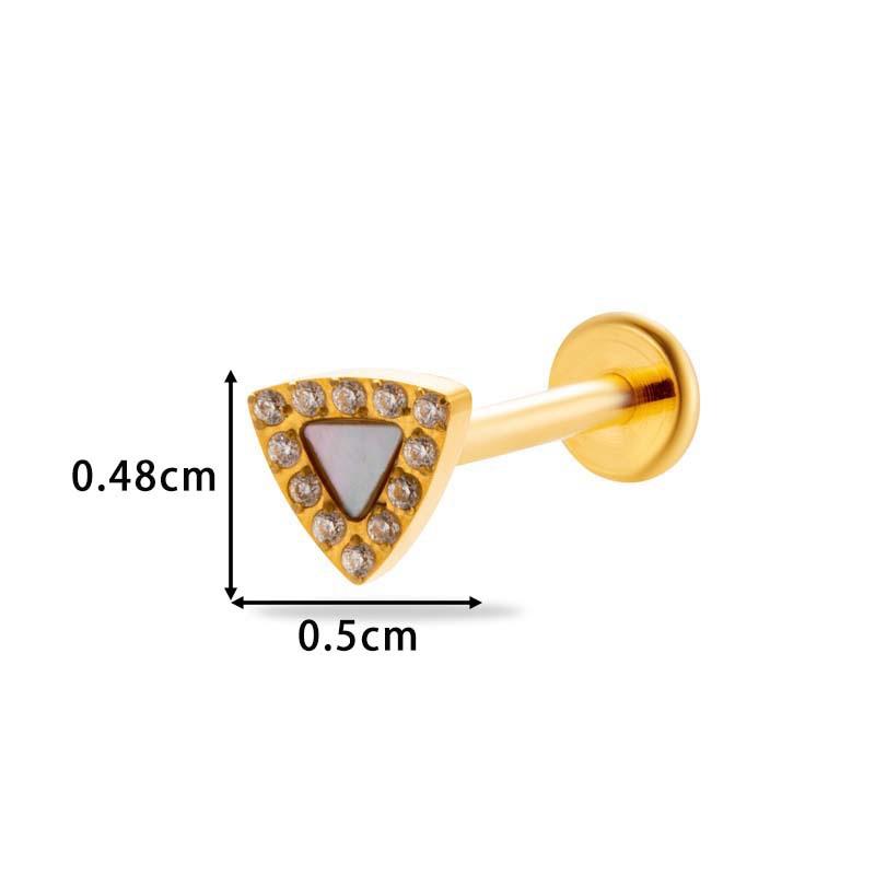 1 pièce G23 Titane Massif Filetage Interne Dos Plat Fleur CZ Clou de Tragus Cartilage Boucle d'Oreille Helix Rook Lobe Labret Bijou de Piercing