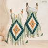 Women S Plus Size Off Shoulder Square Neck Strappy Sleeveless Printed Flared Dress
