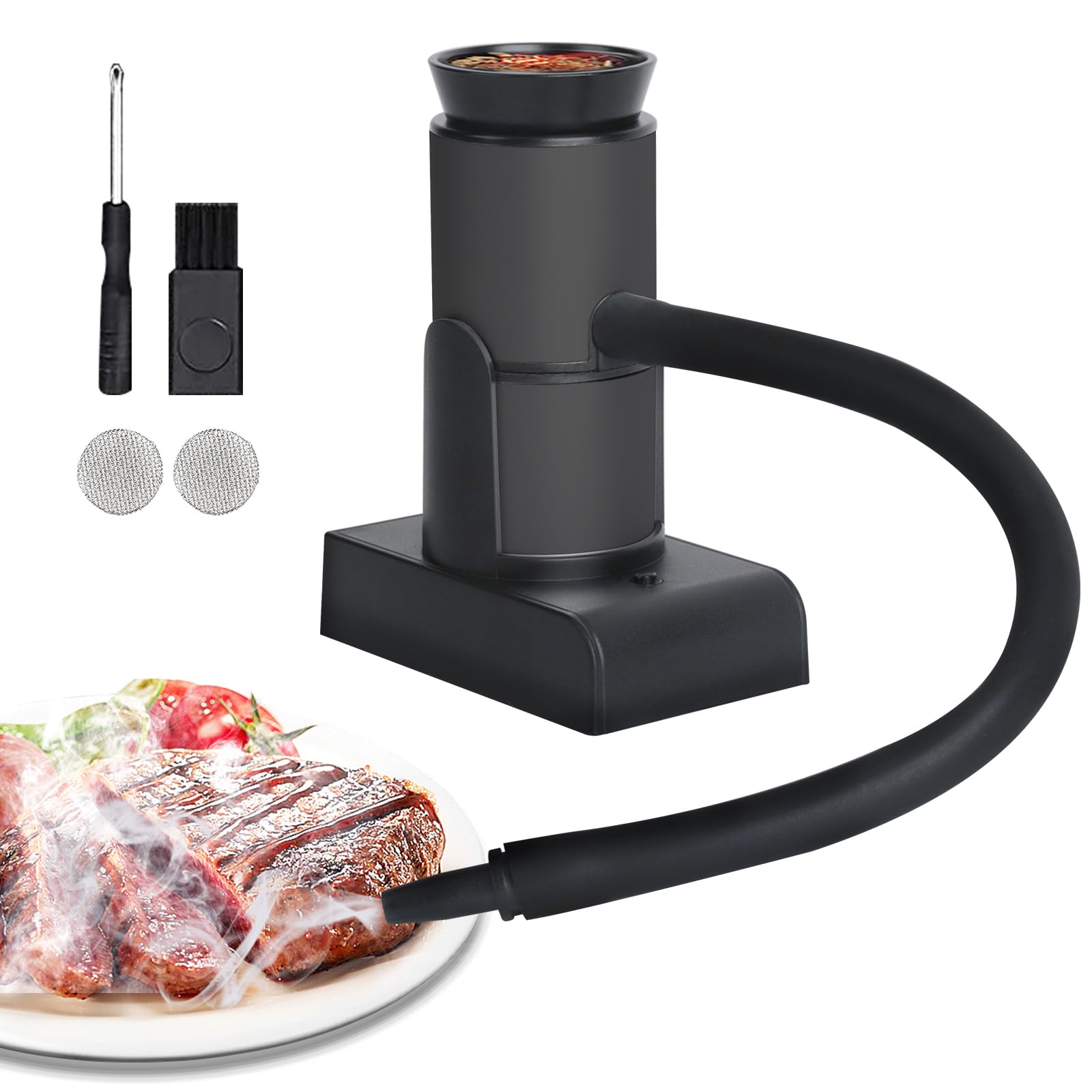 

DAI NING Small Battery-Operated Tabletop Smoker, Cold Smoking Compatible, Smoker Gun, Home & Outdoor Use, Includes Smoke Chips, Easy Cold Smoking, Sui