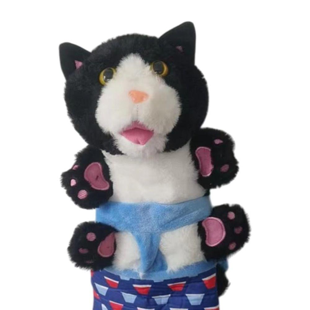 Soft Plush Cat Puppet Wrestler Sturdy Padding Animal Hand Glove Cat Toys Wrestling Glove  Safe Play