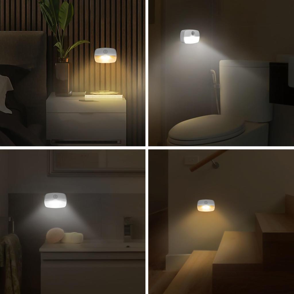 Motion Sensor Night Light,Battery Operated LED Closet Light,Stick-On Wireless Stair Step Lights,Hallway Bathroom Kitchen Cabinet