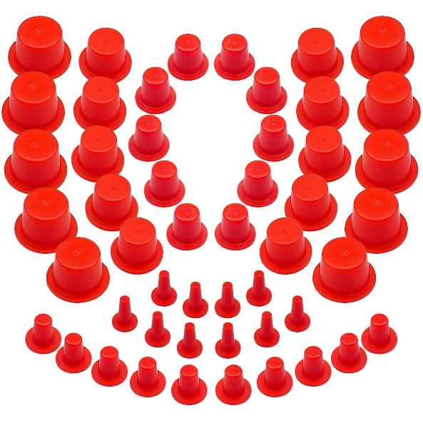 50 Pcs Automotive Cap Plugs Kit 0.11" to 0.53" Fit for AutoLine Pro, Autool, MR CARTOOL, OTC, Plastic Tapered Wide Thick Flange Hose Caps
