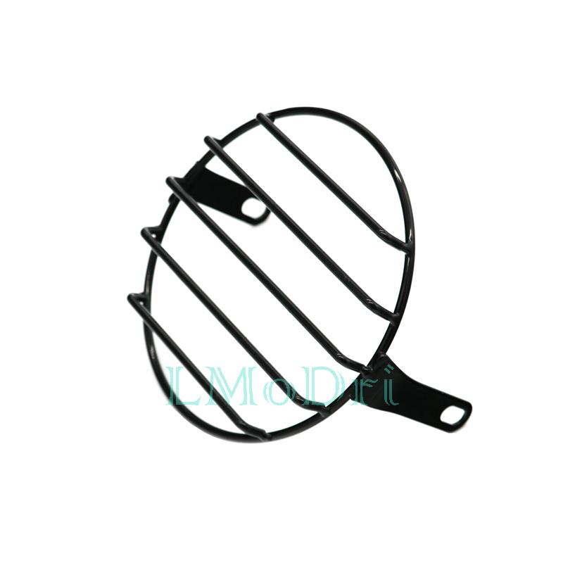 LMoDri Universal Motorrad Front Scheinwerfer Abdeckung Mesh Grille Lampenschirm Mesh Grill Maske Schutz Retro Gitter Stahl