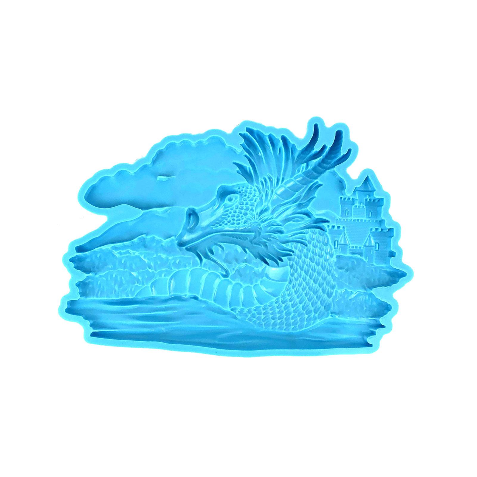 

Сделай сам Форма для настенного подвеса в виде дракона Скандинавские украшения Силиконовая форма Трехмерный подвес для гостиной Форма для смолы синий