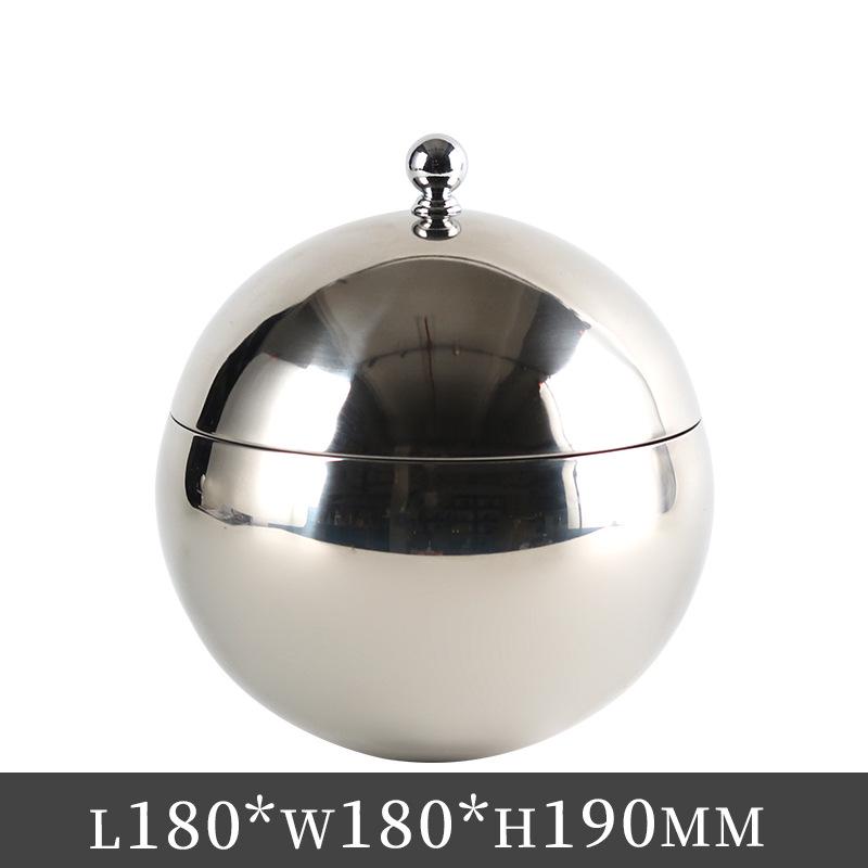 

Nordic Stainless Steel Bird Ornament Storage Jar - Simple Round Ball for Tea or Candy.