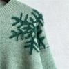Autumn and Winter Round Neck Long Sleeved Christmas Sweater New Year Snowflake Deer Jacquard Knitted Pullover 3572