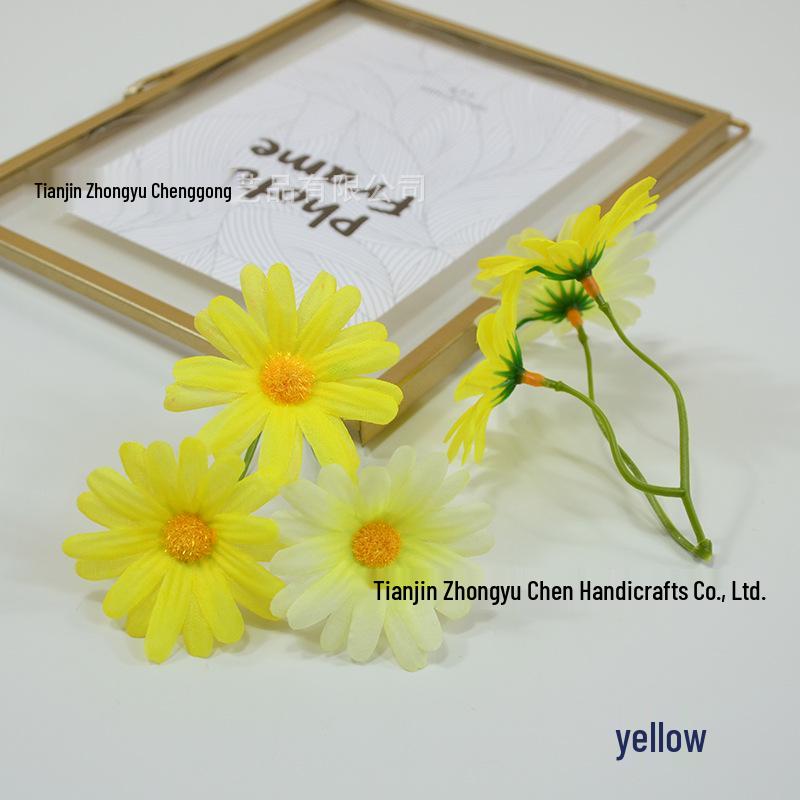 Silk Daisy Hairpin & Chrysanthemum Hair Accessory for Flower Arrangements жёлтый