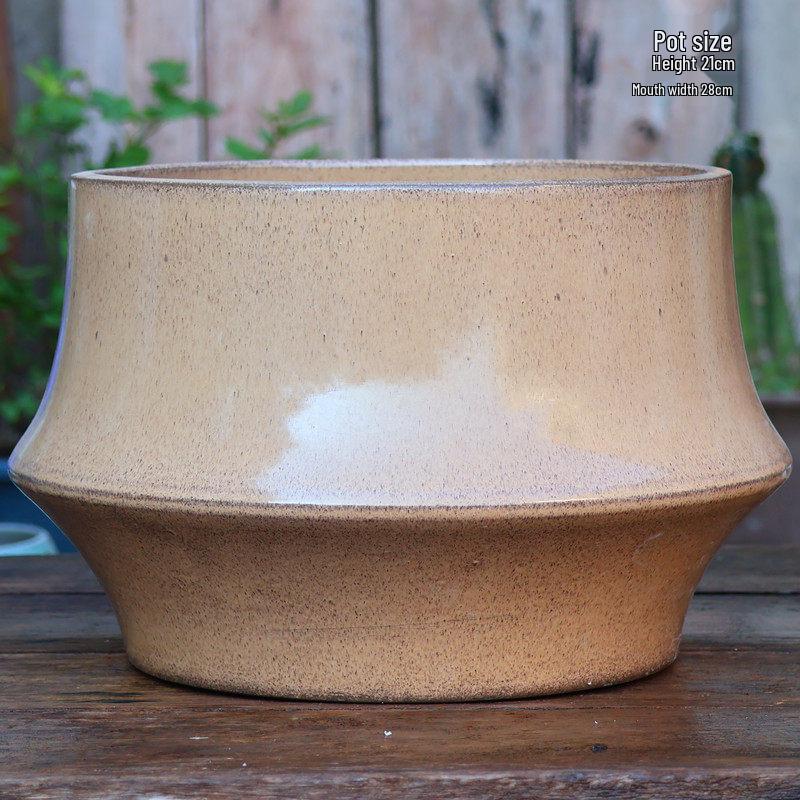 Extra Large Ceramic Bonsai Pot with Wide Caliber, Coarse Pottery for Succulents and Bougainvillea.