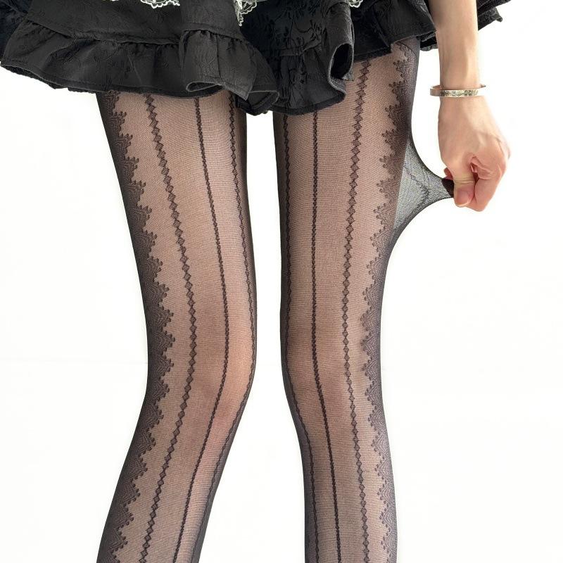 Niche Design Double-Layer Organ Pleated Lace Socks Pantyhose Black Silk Summer Ruffle Lace Thin Socks And Bottom Socks