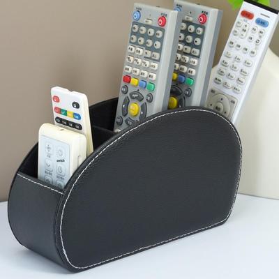 Spot PU Leather Multifunctional Desktop Organizer Box for Remote Controls and Makeup Brushes
