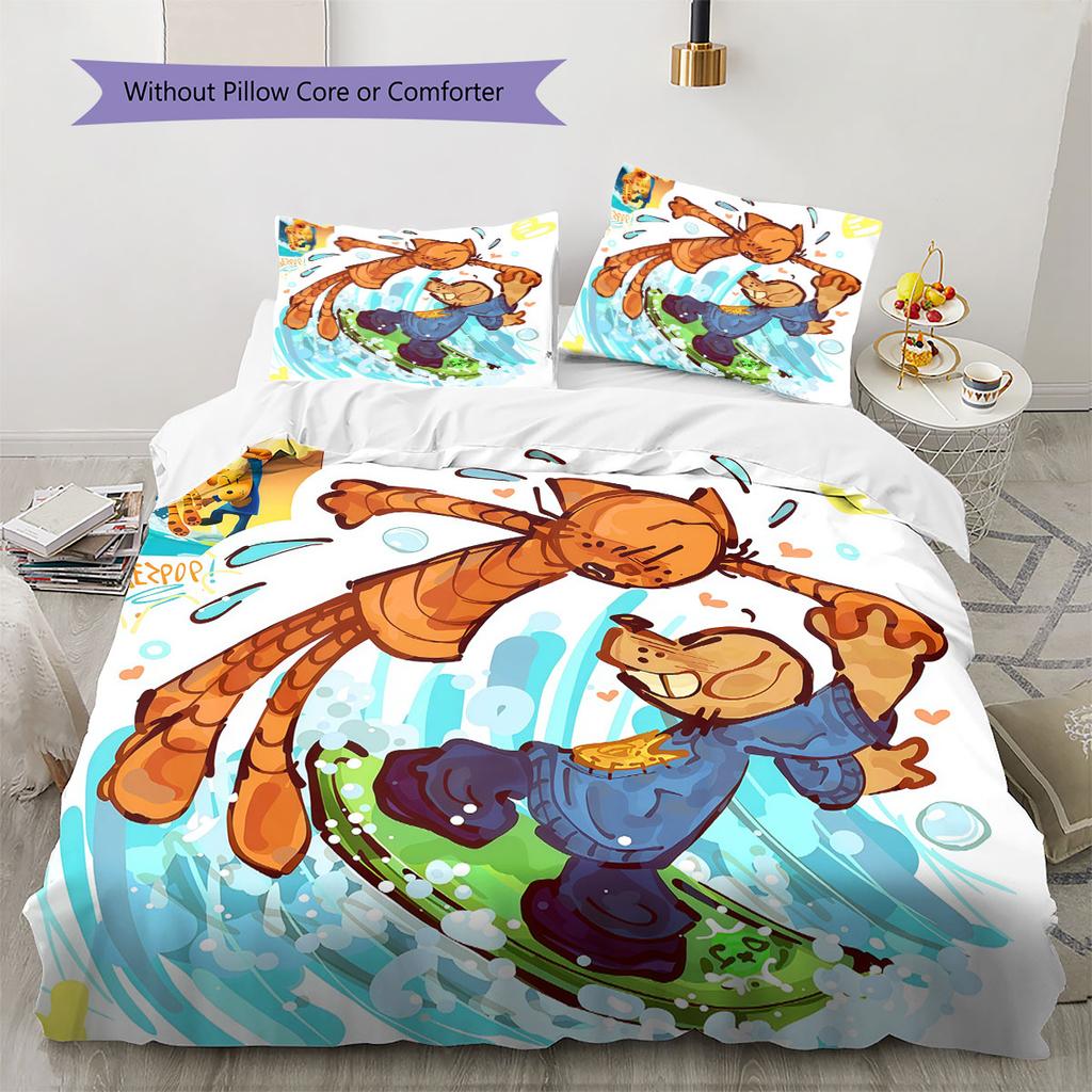 Dog Man Bedding Quilt Set Quilt Cover Pillowcase Home Decoration Birthday Gift (1 * duvet cover + 2 * pillowcase, without core)