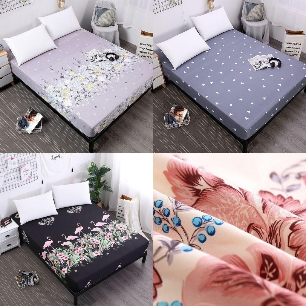 Cozy And Stylish Floral Stripes Mattress Protector Dustproof Fitted Sheet