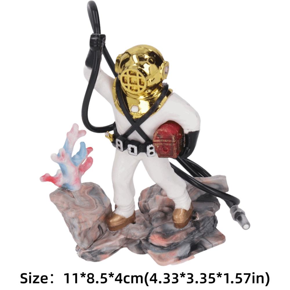 Exquisite Air Action Aerating Diver Decoration White/Red Hose Attachment Aquarium Decoration Deep Sea Style Fish Tank Ornament