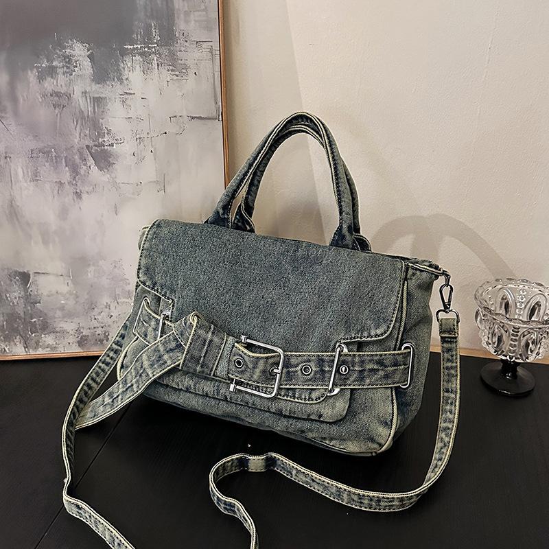 Wash Denim Women Luxury Designer Handbags And Purses New Buckle Design Commuting Shoulder Crossbody Bags Large Capacity Toes