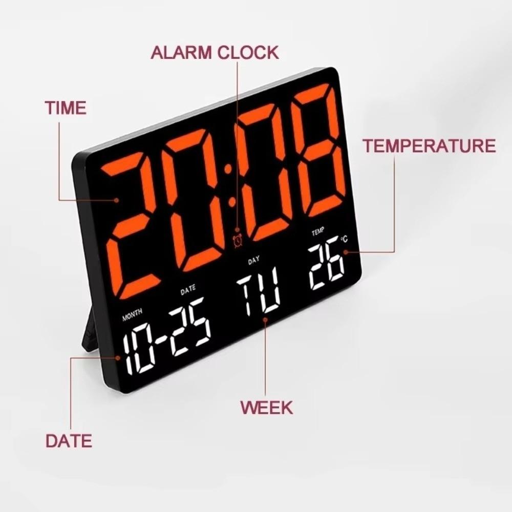 Date Display Electronic Alarm Clock Large Screen Display LED Digital Clock Living Room