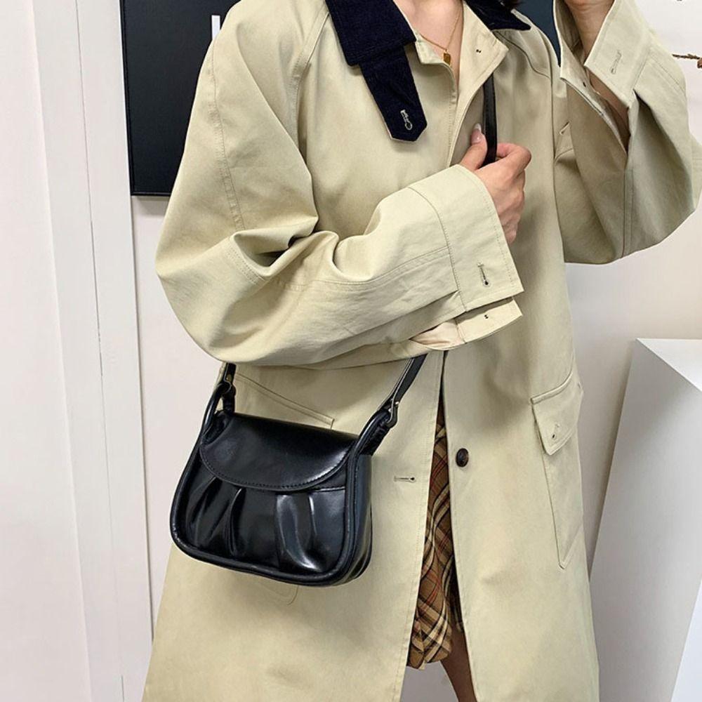 PU Leather Crossbody Underarm Bag Carrying Large Capacity Female Small Square Bags Waterproof Korean Style Elegant Shoulder Bag