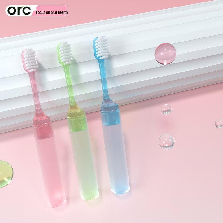 Portable Folding Toothbrush with Soft Bristles - Compact for Travel and Business Trips