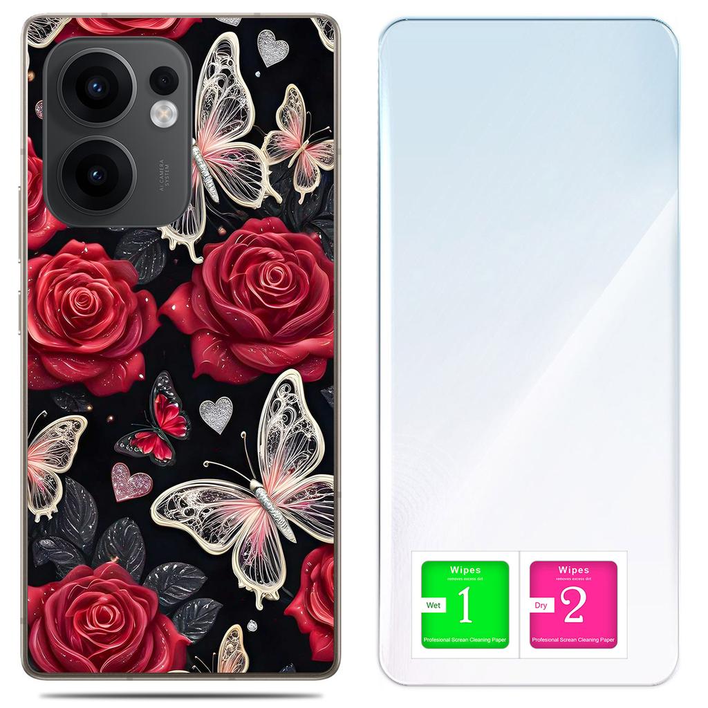 Etui Do Oppo Reno 13F 5G / 13 Fs 5G Foto Case Plecki Motyle + Szkło 9H