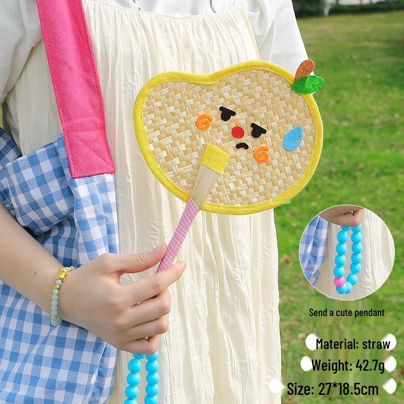 2025 Cute Animal Hand-Woven Cattail Fan – Durable, Creative, Portable Handheld Summer Fan